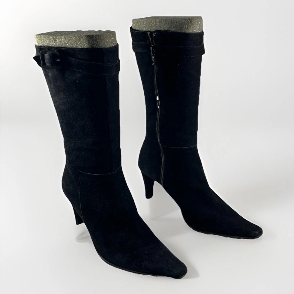 Vintage Elegant Black Suede Women's Boots